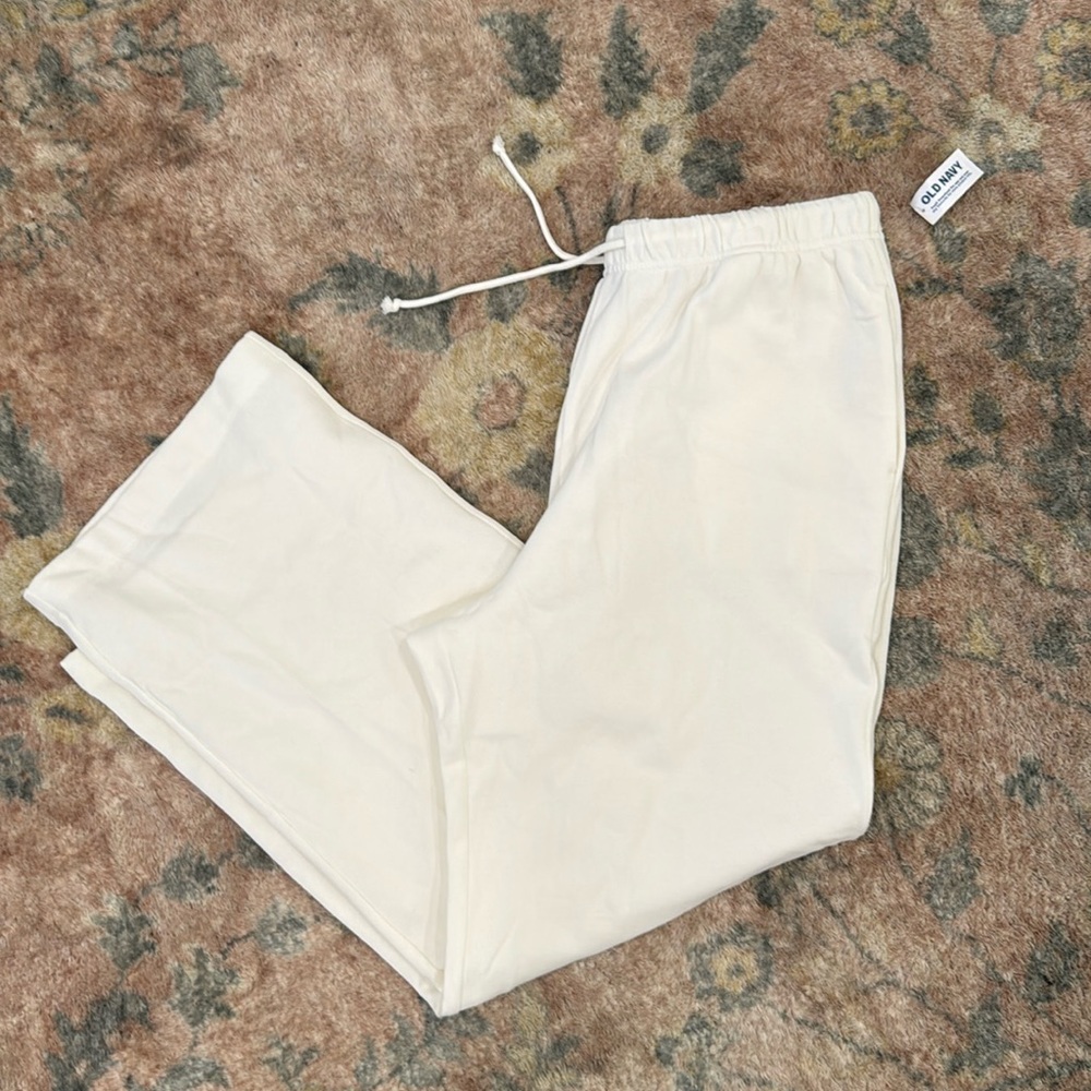 New old navy Extra High-Waisted so comfy wide leg sweatpants sea salt large L - Picture 3 of 7